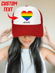 Șapcă de baseball personalizată imprimabilă cu text/nume, 1 buc., cu imprimeu floral al lunii mândriei, pălărie unisex pentru șofer de camion, potrivită pentru petrecere, festival, aniversare