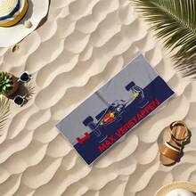 1pc Racing Car Design Beach Towel - Extra Large Quick Dry Ultra-Fine Fiber With F1 Race Car Pattern - Tropical Style Pool, Camping, Swimming Travel Essentials, Holiday Gift, Beach Accessories