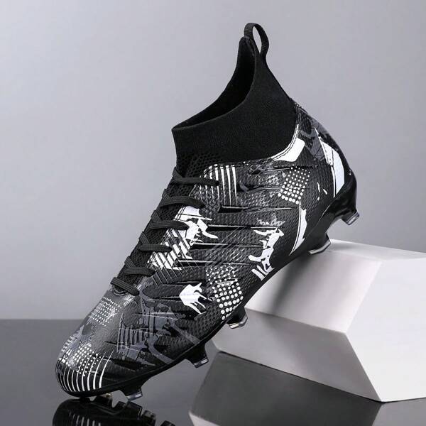 Adult & Kid Football/Soccer Shoes, Turf Sole With Studs, Suitable For Artificial Grass & Natural Grass, Anti-Slip, Professional Leather High-Top Design, Men & Women, In-Stock, World Cup, Factory Direct