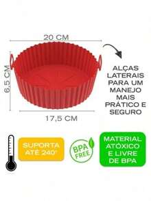 KIT 4 Forma De Silicone Para Air Fryer Forno Microondas Fritadeira Assadeira – Reutilizável Antiaderente Flexível