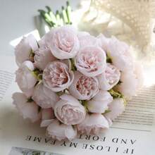 1 Bunch Silk Peony Bouquet Artificial Rose Flower 27 Flower Heads Artificial Peonies Flower For Home Wedding Party Centerpieces Arrangements Bridal Shower Decorations