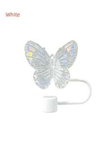 Straw Lid Accessories Fit For 40oz Tumbler Cup Butterfly Straw Lid, Suitable For Birthday Gifts, Valentine's Day, Family Gathering, Rainbow Shiny Purple Butterfly Straw Topper, Dreamy Laser Butterfly Straw Lid, Beverage Dust-Proof Straw Lid Glass Cup Accessories, Party Gifts - Multicolor - View 7