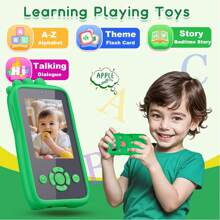 Juguete de teléfono en forma de dinosaurio para niños con cámara HD dual y juegos educativos, funda de silicona resistente a golpes, mejor regalo para niños y niñas de 3 a 12 años (con tarjeta de 32 GB)