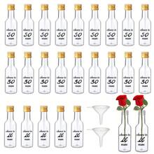 50/1pc 0.85oz/1.7oz Mini Liquor Bottles,Empty Plastic Bottles,Cheers To 16/21/30/40/50/60/70/80 Years,For Women Men Birthday Anniversary Wedding Celebration Party Favors, For Homemade Juice,Water,Smoothies, Anniversaries,Restaurant,Party