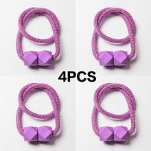 4 piezas de sujetadores de cortinas con imán fuerte y diseño de cuerda gruesa para dormitorio, sala de estar, cocina, accesorio de decoración del hogar de plástico duradero. - 4 Morado - Ver 13
