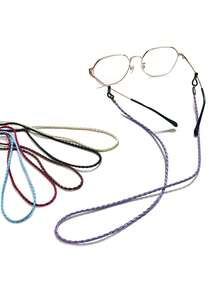 1pc Unisex PU Braided Rope Eyeglass Chain, Multi-Color Hanging Lanyard For Reading Glasses, Eyewear Accessories Anti-Lost Strap - A - View 5