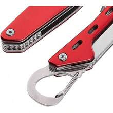 Basics - Cerradura de  multiherramienta de acero inoxidable 10 en 1 con funda de nailon - ROJO - Ver 8