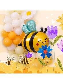 Set 2 Balon Foil Aluminium Kartun Lebah, Perlengkapan Dekorasi Pesta Ulang Tahun Bertema Lebah - Balon Lebah - View 3