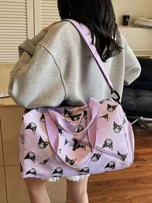 Sanrio Una bolsa de fitness pequeña para hombres y mujeres, una bolsa de viaje al aire libre, una bolsa de aislamiento seco y húmedo con cierre de cremallera, una bolsa de equipaje ajustada, una bolsa de mamá para viajes de negocios y compras, y útiles escolares para vuelta al cole