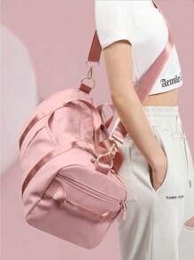 1PC Sports Fitness Bag For Women, Wet And Dry Separation, Swimming Training Bag, Short-Distance Travel Luggage Bag, Handbag, Men's Bag, Shoulder Travel Bag, Yoga Bag, Clothing Storage Bag, Large Capacity, Independent Shoe Compartment, Solid Color, Simple And Versatile Leisure Bag, Mommy Outing Bag, Maternity Bag
