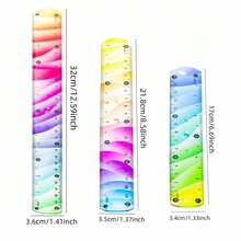 1pc Soft Plastic Rainbow Rulers 15/20/30cm Flexible Ruler For Precision Measurement, Drawing And School Office Supplies - Multicolor - View 3