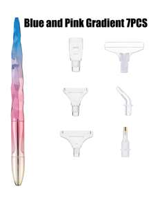 Sparkling DIY Diamond Painting Pen - Wall Art Tool For 5D Embroidery, Nail Art, And Star Sequin Designs - Easy-To-Use Point Drill Pen(1 Pen + 6 Replacable Tips)