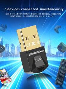 El adaptador Bluetooth 5.4 no requiere controladores y se puede conectar fácilmente. Como receptor y transmisor de audio Bluetooth, es compatible con altavoces inalámbricos, auriculares y otros dispositivos. En comparación con la versión 5.0, tiene un rendimiento superior, logrando una transmisión inalámbrica eficiente y estable, lo que hace que su experiencia de audio sea talla grande suave y natural.