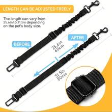 Adjustable Dog Car Safety Leash - Elastic Nylon Retractable Restraint Belt With Sturdy Buckle, Fit All Dog Sizes, Geometric Pattern (Black/Olive Green/Red) - Hand Wash Only, Dog Harness