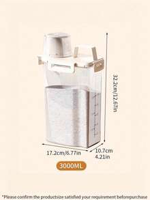1pc Pet Food Container, Cat Food Storage Canister, 3000ml/2500ml/1750ml Storage Jar For Storing Cat Or Dog Food, Airtight Lid With Measurement Scale, Convenient For Providing Pet Food, Mainly To Prevent Pet Food From Getting Damp And Pets From Stealing Food, Home Pet Food Sorting And Storage Box - White - View 9