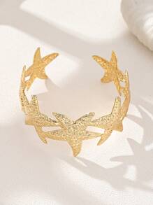 1pc Fashionable & Elegant New Minimalist Personalized Oceanic Starfish Set Exaggerated Bangle