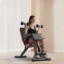 RibasuBB Adjustable Weight Bench For Full-Body Workout, Multi-Function Exercise Equipment For Bench Press, Biceps, Abs, Legs & Dumbbell Training, Max Load 160kg - Black - View 10