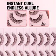 10 Pares de Cílios Postiços Naturalmente Encaracolados, Reutilizáveis, Fáceis de Aplicar, Adequados para Mulheres da Moda para Uso Diário, Trabalho, Estudo, Festa e Festival, Tiras de Cílios, Cílios, Cílios Postiços