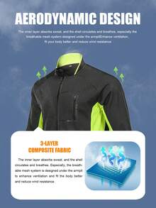 Chaqueta de ciclismo para hombres, ropa deportiva de ciclismo resistente al viento, chaqueta deportiva para montar en bicicleta - Verde - Ver 4