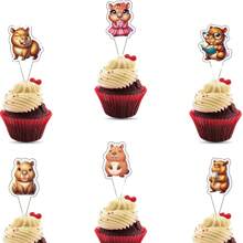 25 Pieces Of Capybara Birthday Decorations, Capybara Themed Cake And Cupcake Decorations, 7 Unique Designs Of Capybara Cake Decorations, Capybara Enthusiast Birthday Party Supplies, Shower Celebration Activities, Birthday Cake Decorations