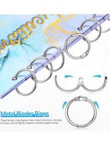 20pcs Loose Leaf Binder Rings, Key Chains, Key Rings, Outer Diameter 2cm, Inner Diameter 1.5cm, Wire Diameter 2mm, Suitable For Index Cards, Flash Cards, Notebooks, Photos, Scrapbooks, Home Office Supplies - Multicolor - View 7