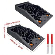 2PCS Heavy Duty Black Low Vehicle Service Car Van Ramps 2.5T+2.5T 5T Capacity - Default - View 3