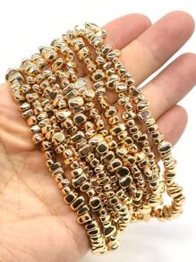 Contas espaçadoras soltas de hematita natural em formato irregular banhadas a ouro 14K para fazer joias, encontrar pulseiras, colares e brincos lindos faça você mesmo