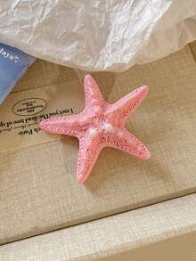 4个/1个 5.5厘米/2.17英寸 粉色、白色、蓝色、黄色可爱海星发夹，时尚百搭高端优雅简约纯色侧夹，刘海夹，适合日常出行、休闲、派对、通勤、海滩、度假，可用于固定头发、马尾辫、发髻、洗脸、化妆、搭配服装，发饰，爪夹，发夹，发卡，发爪，上学用品，大学用品，粉色发夹，发饰，情人节配饰，头部配饰，发夹 - 彩色 - 查看 5