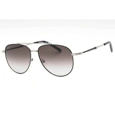 Mens Aviator Black/Light Ruthenium Sunglasses With Grey Gradient Lens  SF226S 086
