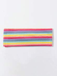 1 buc. Bandă de păr moale antiderapantă pentru femei, cu imprimeu cu dungi curcubeu la modă, accesoriu de păr elastic pentru sport și yoga, versatilă pentru purtare zilnică, accesorii de păr la modă, bentițe clasice de păr, bandă de păr