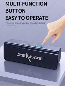 ZEALOT S31 10W Wireless Speaker, Portable Bluetooth Speaker For Outdoor, 1800mAh Long-Lasting Battery Up To 8 Hours Playtime, Compatible With Smartphone/Tablet/TV, Supports SD Card/USB/AUX Input, Pairing Function, Suitable For Car/Outdoor/Camping/Beach/Party - Black - View 11
