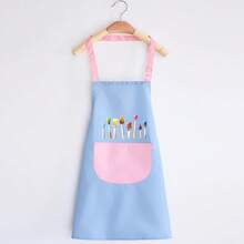 1 件适合 6-8 岁儿童的美术课绘画罩衣，适合幼儿园儿童绘画围裙，适合身高 1.1-1.3 米左右的儿童