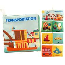 1 pièce Livre d'activités en tissu pour bébé, livre en tissu anglais avec papier froissé, jouet éducatif pour le développement des tout-petits de 1 à 3 ans