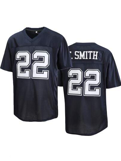 Atonmore Men 1pc Letter Graphic Mesh V-Neck Soccer Uniform