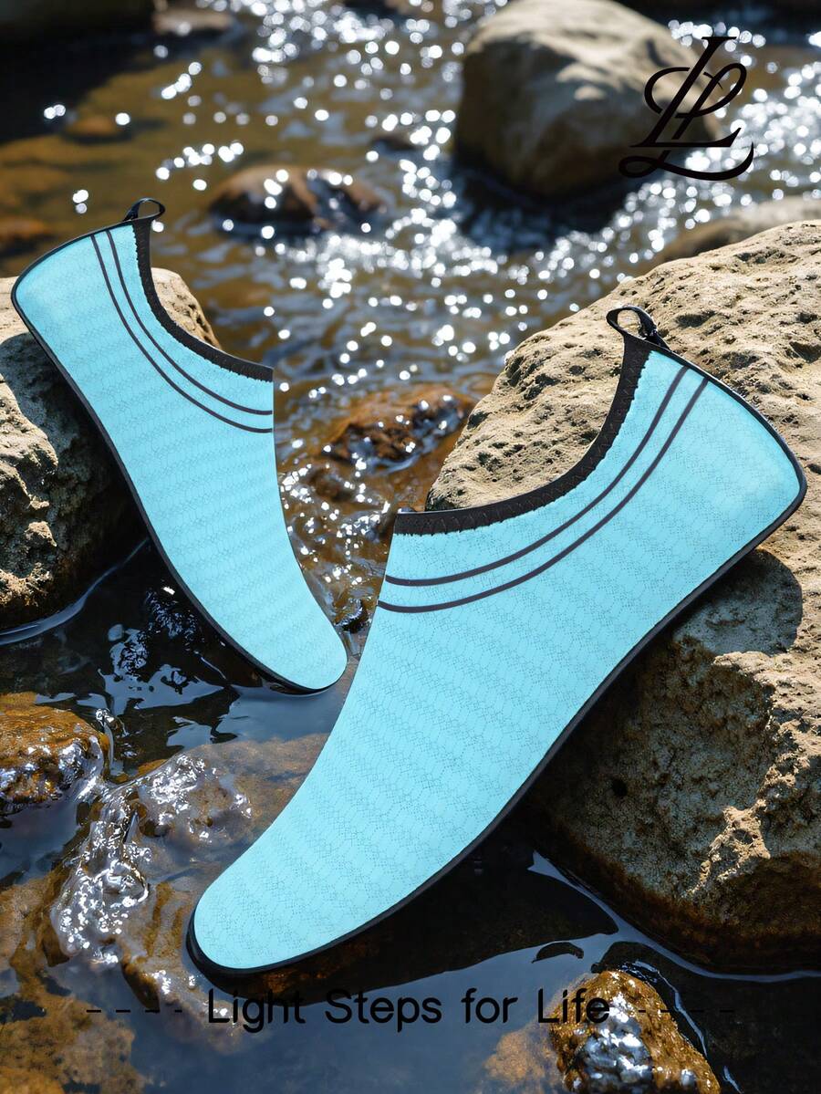 Leisfit Summer Lightweight Water Shoes For Men And Women, Quick Dry Barefoot Water Socks, Outdoor Sports Shoes For Swimming Pool, Surfing, Beach, Hiking - Light Blue - View 1