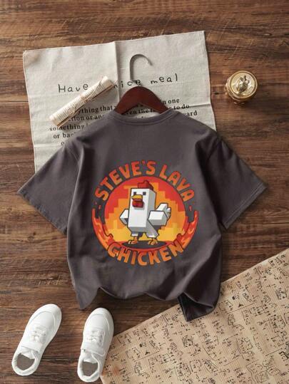 Tween Boy "Steve The Turkey" Graphic Short Sleeve T-Shirt, Soft & Comfortable Summer Top