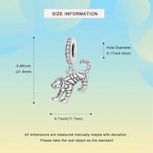 tiantianxue 1pc Set Silver-Plated Tiger, Vintage Elephant, Robot Dog Charm Pendants, Suitable For Women Bracelet/Anklet/Necklace DIY Jewelry Making, Valentine's Day Gift, Daily Fashion Accessories