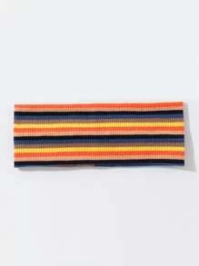 1 buc. Bandă de păr moale antiderapantă pentru femei, cu imprimeu cu dungi curcubeu la modă, accesoriu de păr elastic pentru sport și yoga, versatilă pentru purtare zilnică, accesorii de păr la modă, bentițe clasice de păr, bandă de păr