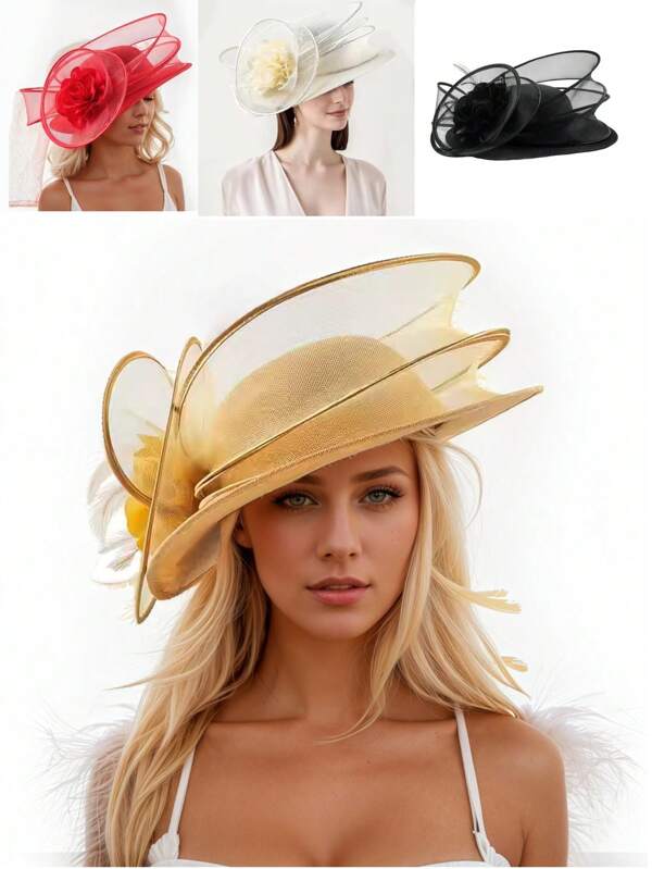 1 Stück Fascinator Hüte für Frauen Teegesellschaft elegante Kopfbänder Derby Hüte mit Haarclip für Hochzeit Braut Party, Haraccessoires, kleine Hüte, Mini Fascinator, Mini Kappe, Schulsachen