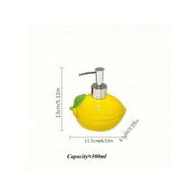 1pc 300ml Lemon-Shaped Ceramic Lotion Bottle - Refillable Pump Dispenser For Soap, Shampoo, And Detergent, Phthalate-Free, Ideal For Bathroom And Kitchen Use, Bathroom Decor And Accessories