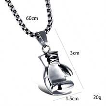 1 pieza de collar con colgante de guante de boxeo de fitness retro, joyería dominante de moda deportiva punk, adecuado para hombres