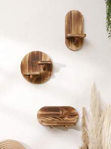 1 Stück Boho Holz Wandhänger Vase, Wohnzimmer Deko schwebender Blumenhalter Ständer