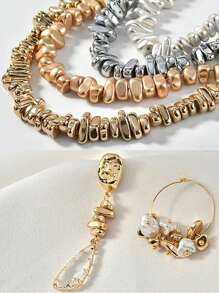 Contas espaçadoras soltas de hematita natural em formato irregular banhadas a ouro 14K para fazer joias, encontrar pulseiras, colares e brincos lindos faça você mesmo