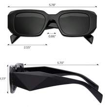 Gafas de sol rectangulares para mujeres y hombres, gafas hexagonales vintage retro con forma estética de 90S