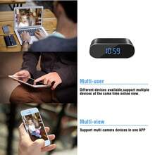Digital Alarm Clock With Camera, Hidden Security 1080P HD Camera Round Electronic Clock With Motion Detection/Night Vision For Home And Office Security - 黑色 - 查看 8