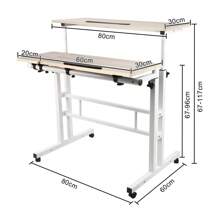 Bureau debout mobile avec plateau pour souris, réglable en hauteur, bureau assis-debout roulant, petit poste de travail sur roulettes pour ordinateur debout, bureau assis-debout pour bureau à domicile