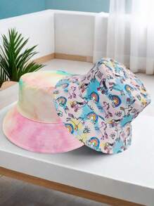 Men's Large Size Bucket Hat Double-Sided Digital Tropical Rainforest Bohemian Style Sun Hat, Polyester Fabric, Quick-Drying, UV Protection, Suitable For Spring, Summer And Autumn
