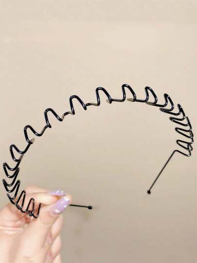 1 件男士休闲运动金属头带，简约设计，适合日常使用，男士头带，男士配饰，波浪头带，男士配饰，棒球配饰