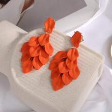 1 para kolczyków z akrylu w kształcie płatków kwiatów w stylu boho, wysokiej jakości biżuteria imprezowa bez przekłuwania dla kobiet