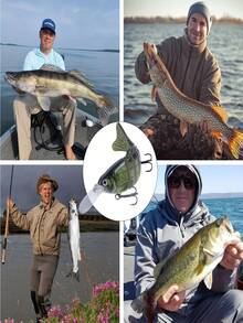 GOTURE 3pcs Sea Bass Bait Sliding Bait, Sea Bass Fishing Combined Bait, Slow Sinking Swimming Bait, Freshwater And Saltwater Upper Layer Bait, Segmented Swimming Bait, Realistic Bait Kit - 彩色 - 查看 7